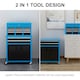 image 3 of HOMCOM Top Chest and Roller Cabinet Combo Metal Tool Cabinet on Wheels Blue Blue | Black