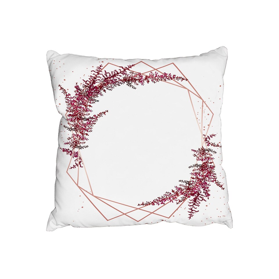 Cushions - Pink Flower And Geometric Shapes (Cushion)