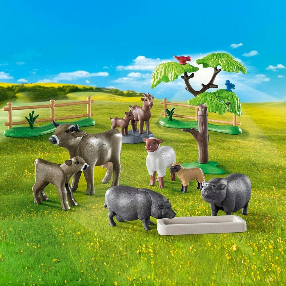 image 1 of Playmobil Country Animal Enclosure Playset with Figures