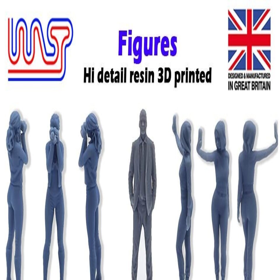 image 1 of Trackside Unpainted Figures Couple Walking  x 2 Scenery Set 117 1:32 Wasp