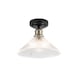 image 3 of COSYLYTE Bowley Bathroom Light Classic Ribbed Glass Ceiling Flush Light - Matt Black | Gold | 1