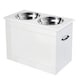 image 6 of PawHut Raised Pet Bowls w/ Storage, Two Stainless Bowls, Elevated Base - White