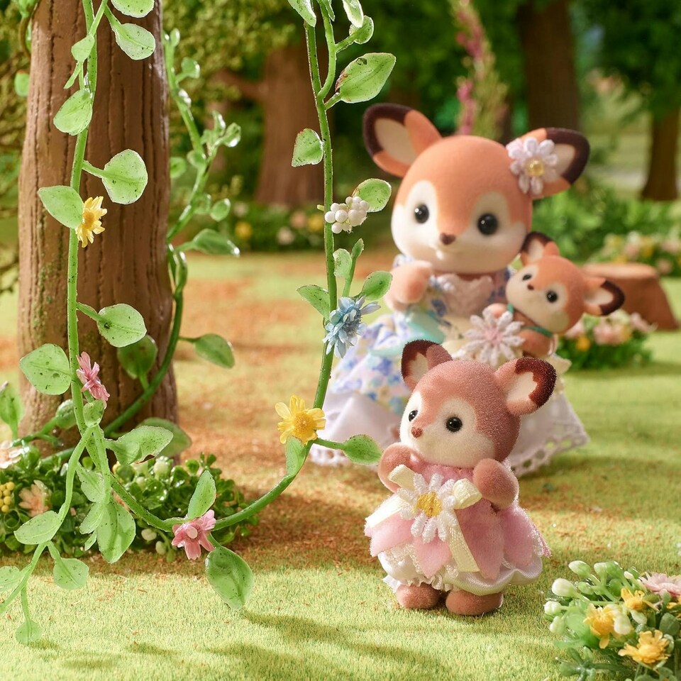 image 1 of Sylvanian Families - Deer Babies Floral Swing Set