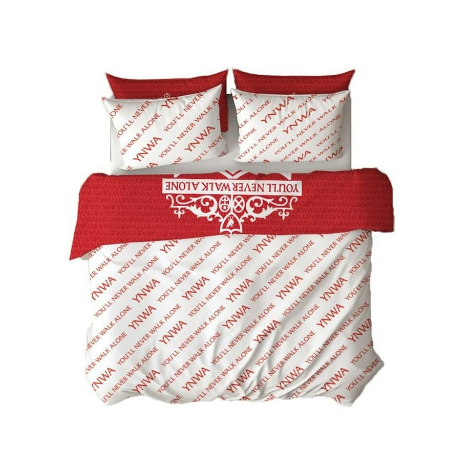 image 1 of Liverpool FC Tone Duvet Cover Set - Red/White - Double Red | Double