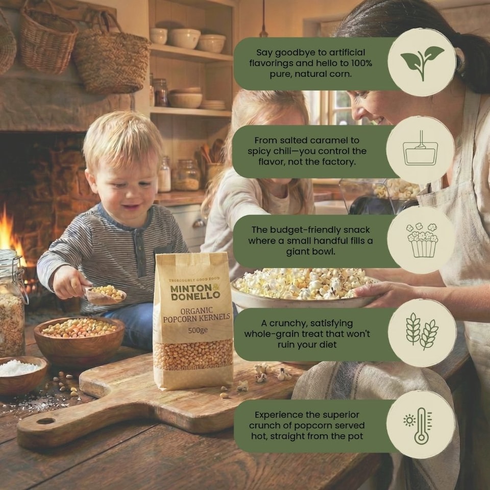 image 1 of Minton & Donello Organic Popcorn Kernels 6 x 500g | Multi | Popcorn | 6