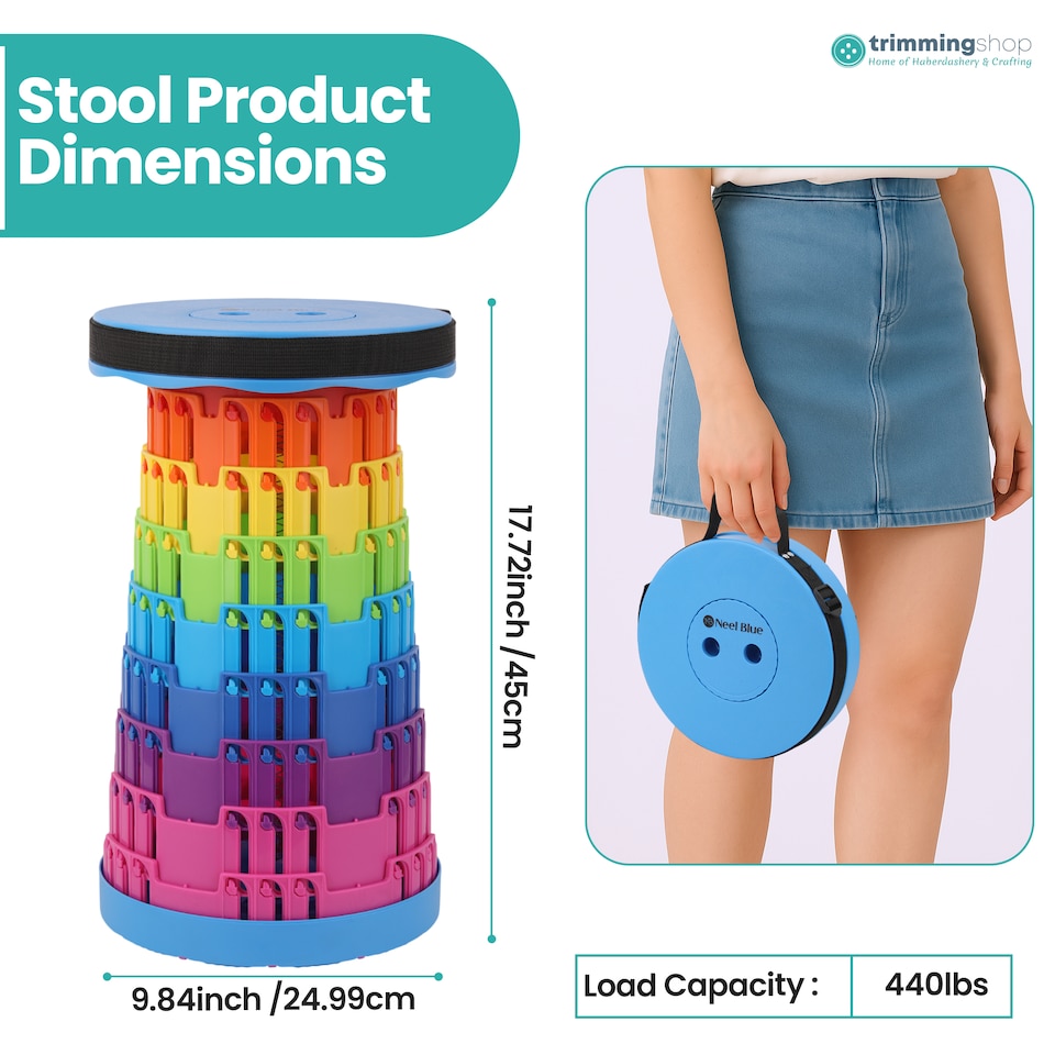 image 1 of Trimming Shop Portable Folding Stool, Telescopic Collapsible Stool
