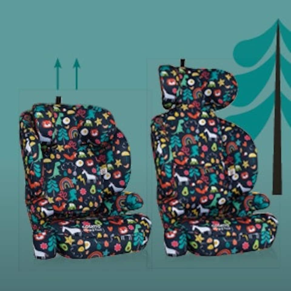 image 1 of Cosatto Ninja 2 iSize Car Seat High Back Booster - Suitable from 100cm-150cm, Forward Facing, ISOFIX Fitting (D is For Dino)