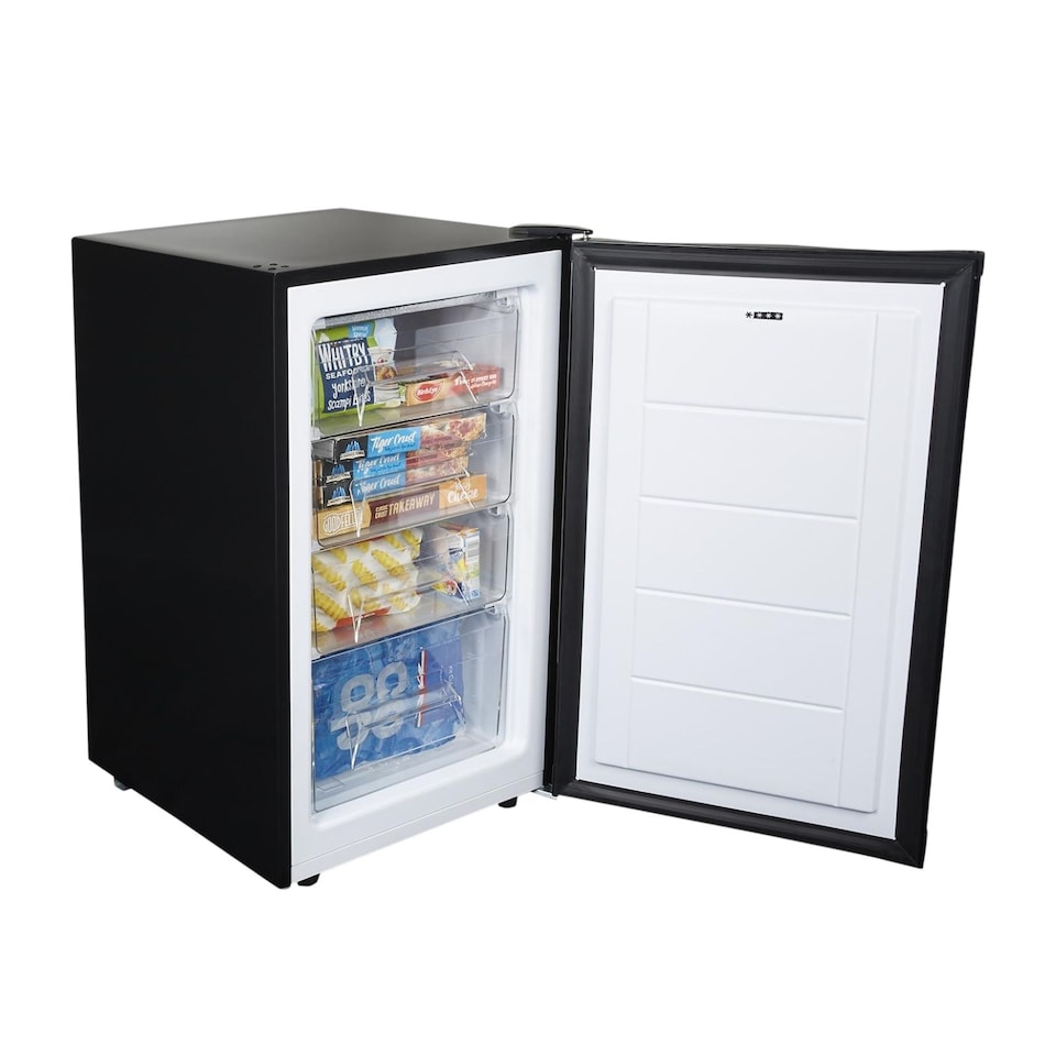 image 1 of SIA UCF50BL/E 50cm Black Freestanding Under Counter Freezer 80L