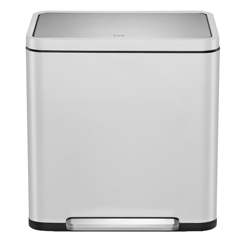 image 1 of X Cube Recycling Bin 20+20L | Silver | Stainless Steel | 40L