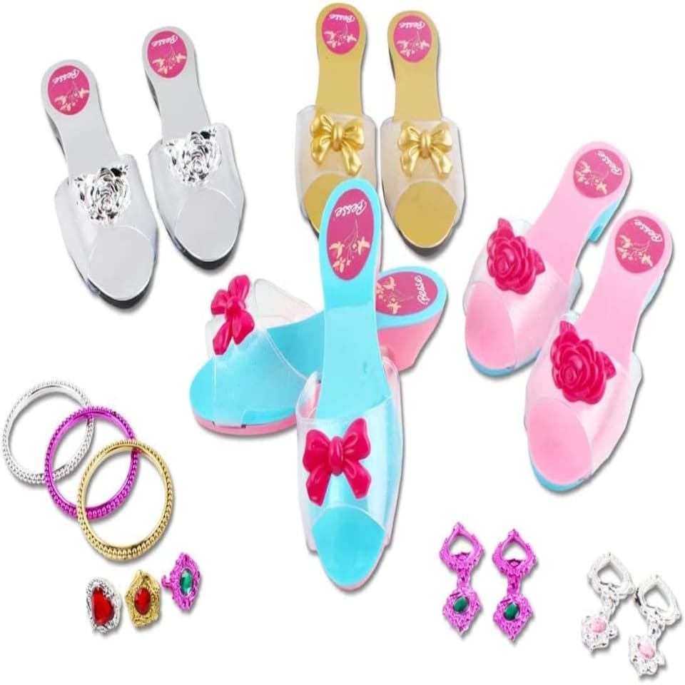 image 1 of Princess Shoe and jewelry Boutique with 4 Pairs of Shoes, Rings, Bracelets & Earrings Included