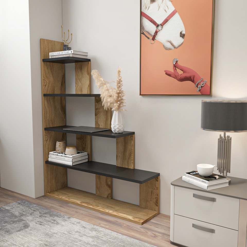 image 1 of Decorotika Echo Ladder Bookcase 5-tier Decorotika Echo Ladder Bookcase 5-tier - 120 cm H x 90 cm W x 21,8 cm D