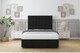 image 2 of Sloomy Alabama Black Plush Divan Bed Base No Drawers With 26 Inch Strutted Headboard | Black | Black | King | 1