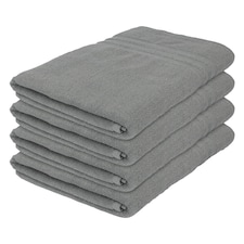 Nicola Spring Cotton Bath Sheets - 160cm x 90cm - Grey - Pack of 4