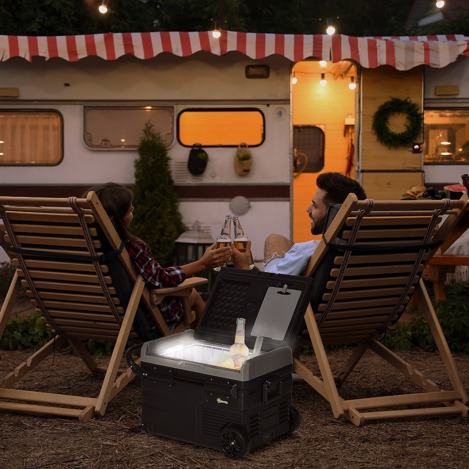 image 1 of Outsunny 40L Car Refrigerator 12V Portable Freezer with Inner LED Light