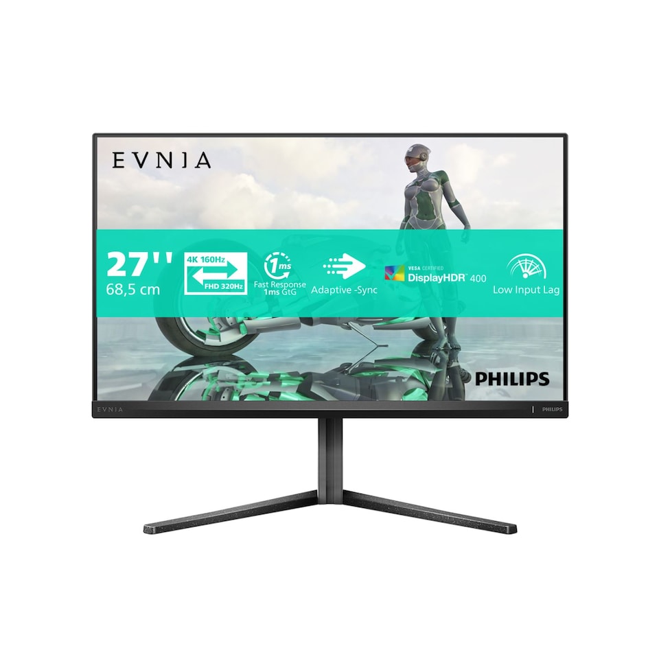 image 1 of Philips Evnia 27M2N3800A 27" Dual Frame 320Hz 0.5ms FHD / 160Hz 0.5ms 4K UHD Height Adjustable Gaming Monitor With Built-in Speakers