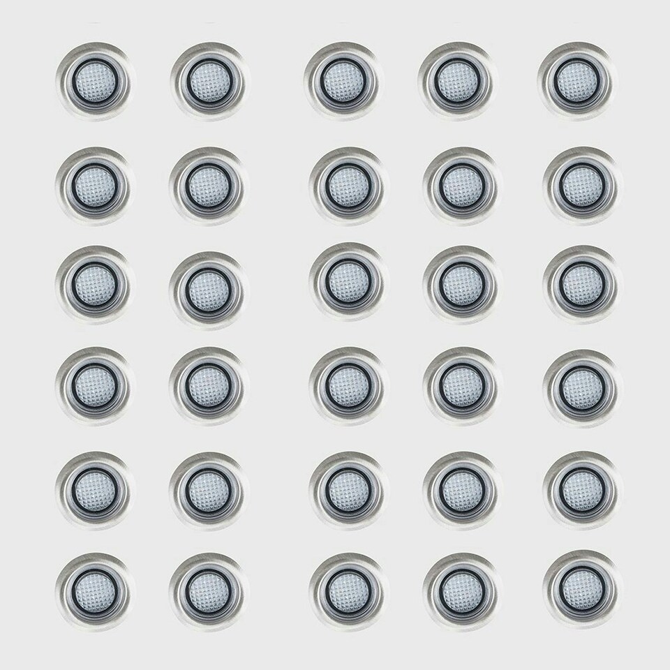 image 1 of ValueLights Decking Lights 30 Pack Silver Outdoor Decking Light