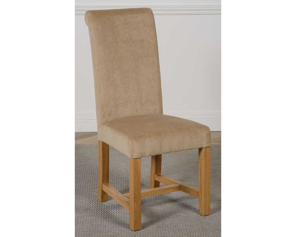 image 1 of Kuba 150 x 85 cm Medium Oak Dining Table and 4 Washington Fabric Chairs | Brown | Beige