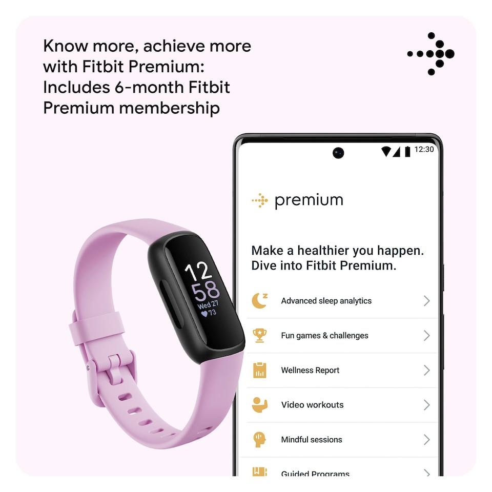 image 1 of Fitbit Inspire 3 - Black / Lilac Bliss
