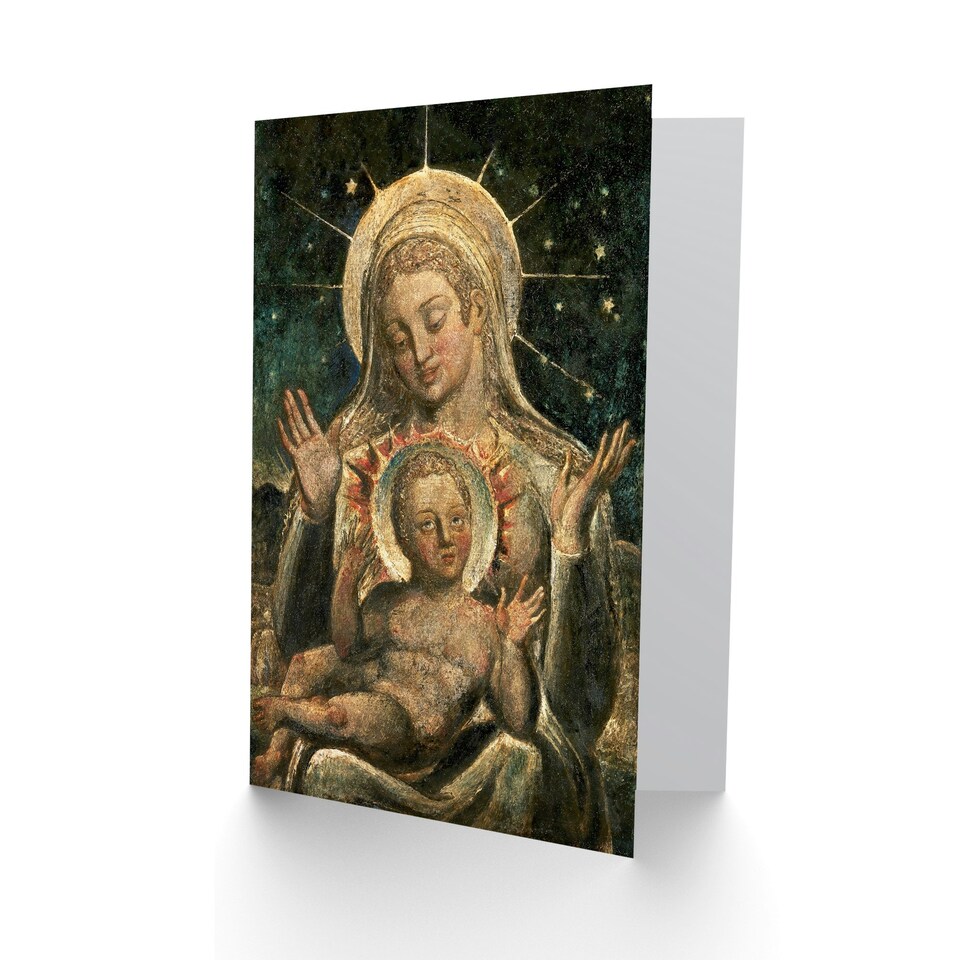 image 1 of William Blake Art Card Virgin Mary and Child Painting