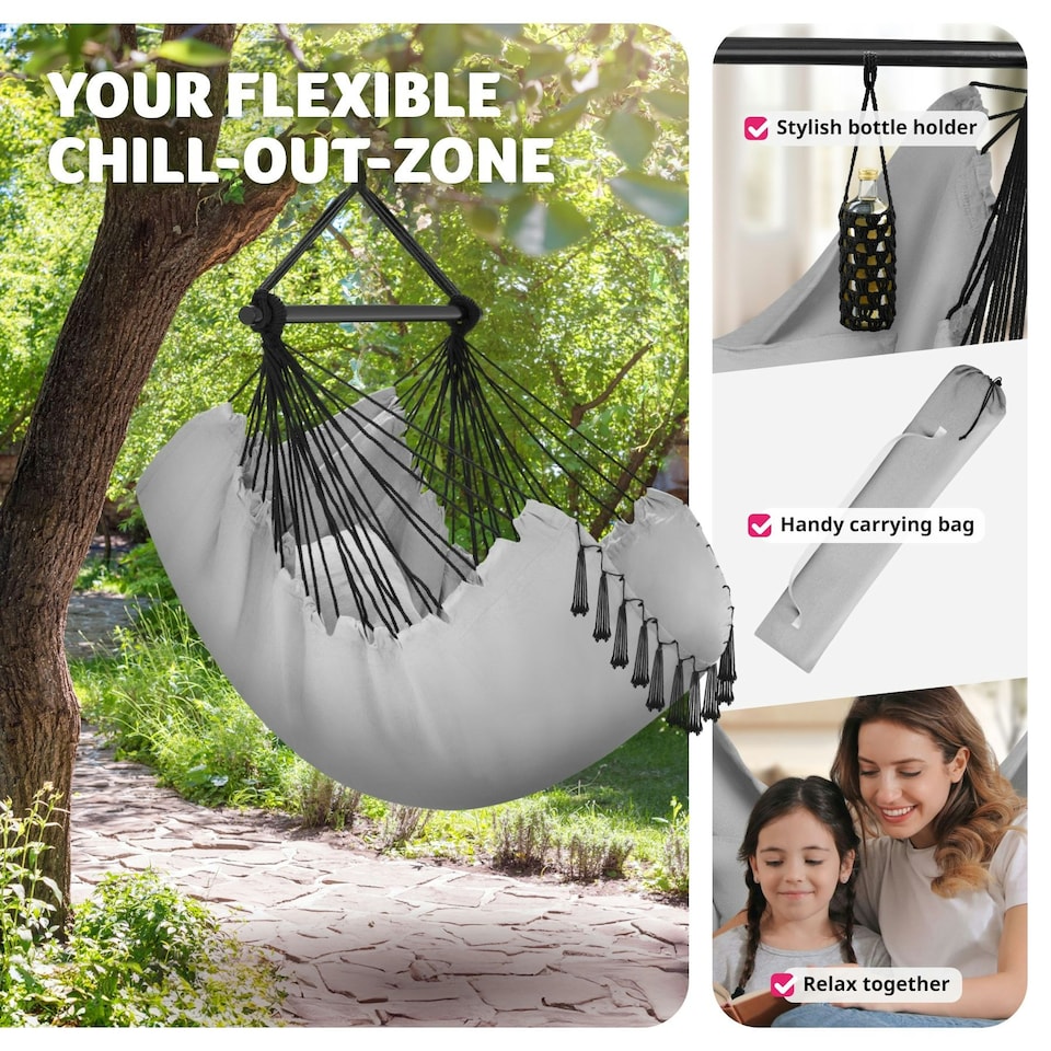 image 1 of Hanging Chair Malika, Boho Style, Load Capacity 150kg