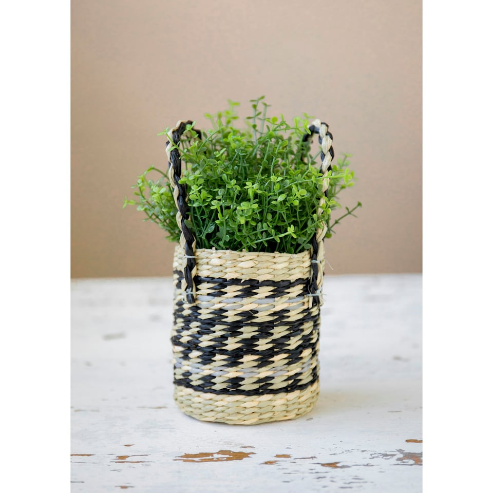 image 1 of KitchenCraft Plant Basket Mixed Seagrass Striped Multi