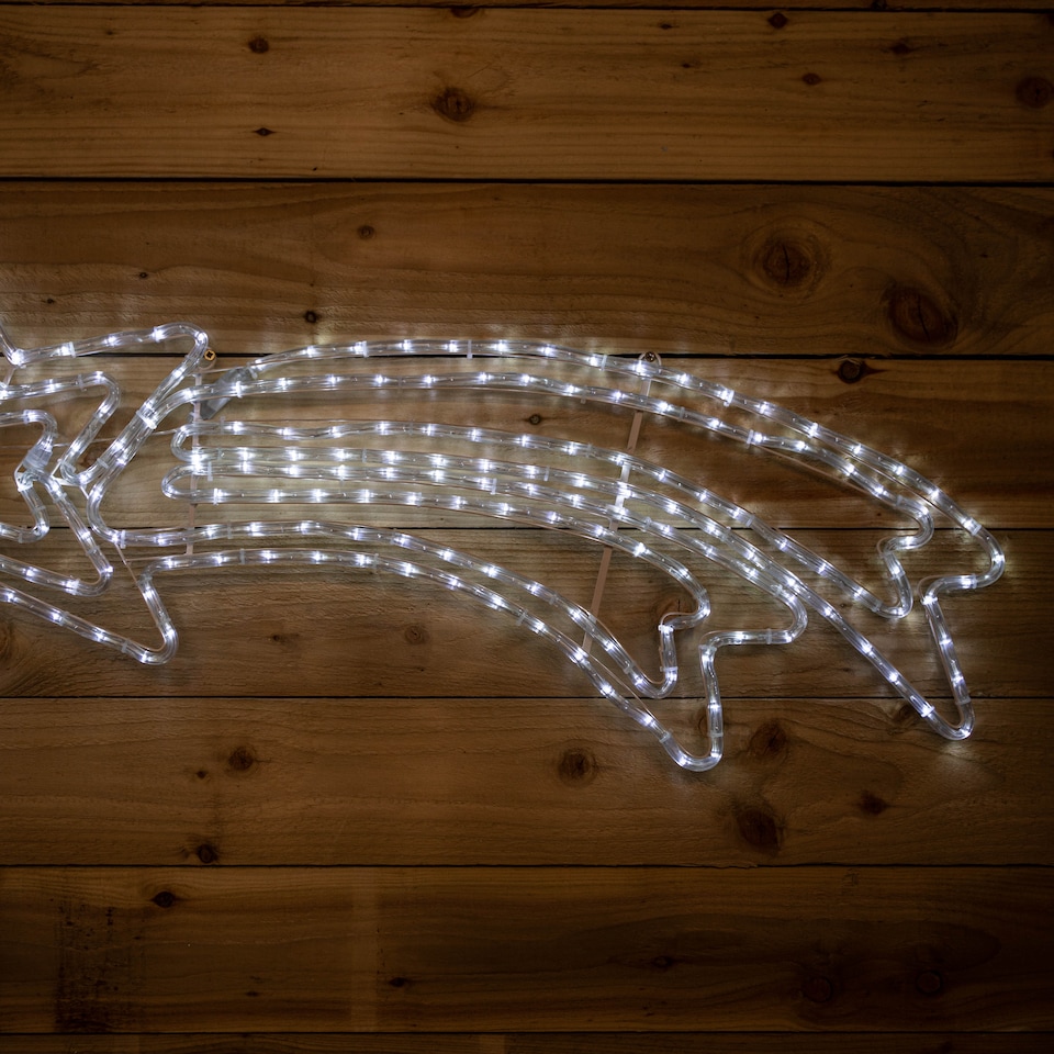 image 1 of 118cm x 46cm Light up Hanging Christmas Star Rope Light with White LEDs