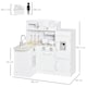 image 5 of HOMCOM Kids Play Kitchen Wooden Toy Kitchen Cooking Set for Children with Drinking Fountain, Microwave, and Fridge White