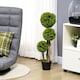 image 2 of HOMCOM Potted Artificial Plants Boxwood Ball Topiary Trees Indoor Outdoor, 90cm