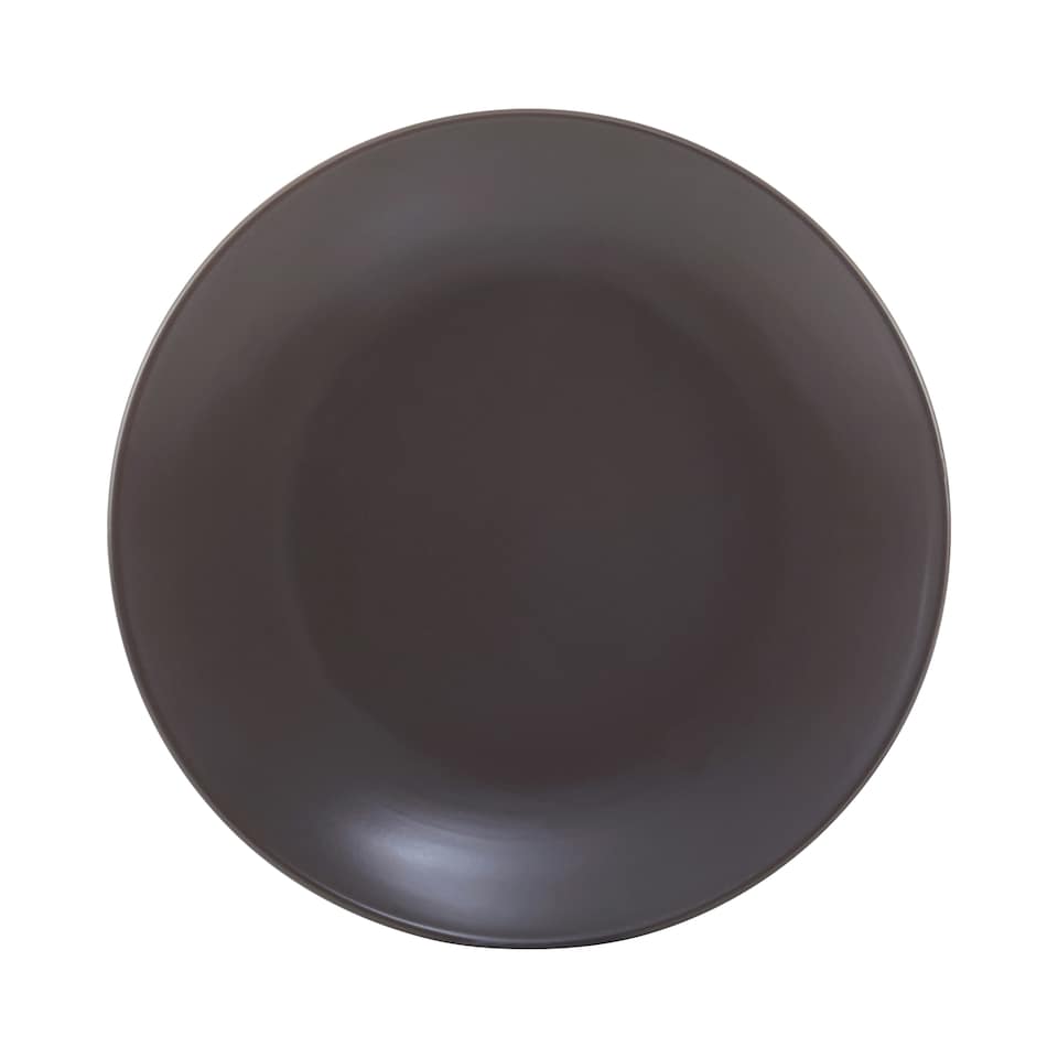 image 1 of Interiors By Premier Scratch-Resistant 12 Piece Brown Dinner Set,Simple Plates & Bowls Set For Daily Use,Stoneware Crockery Set