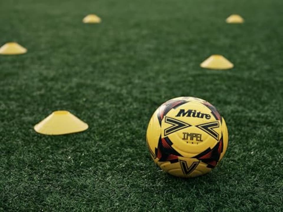image 1 of Mitre Impel One Level Training Football Soccer Ball Fluo Yellow/Black/Red - Size 3