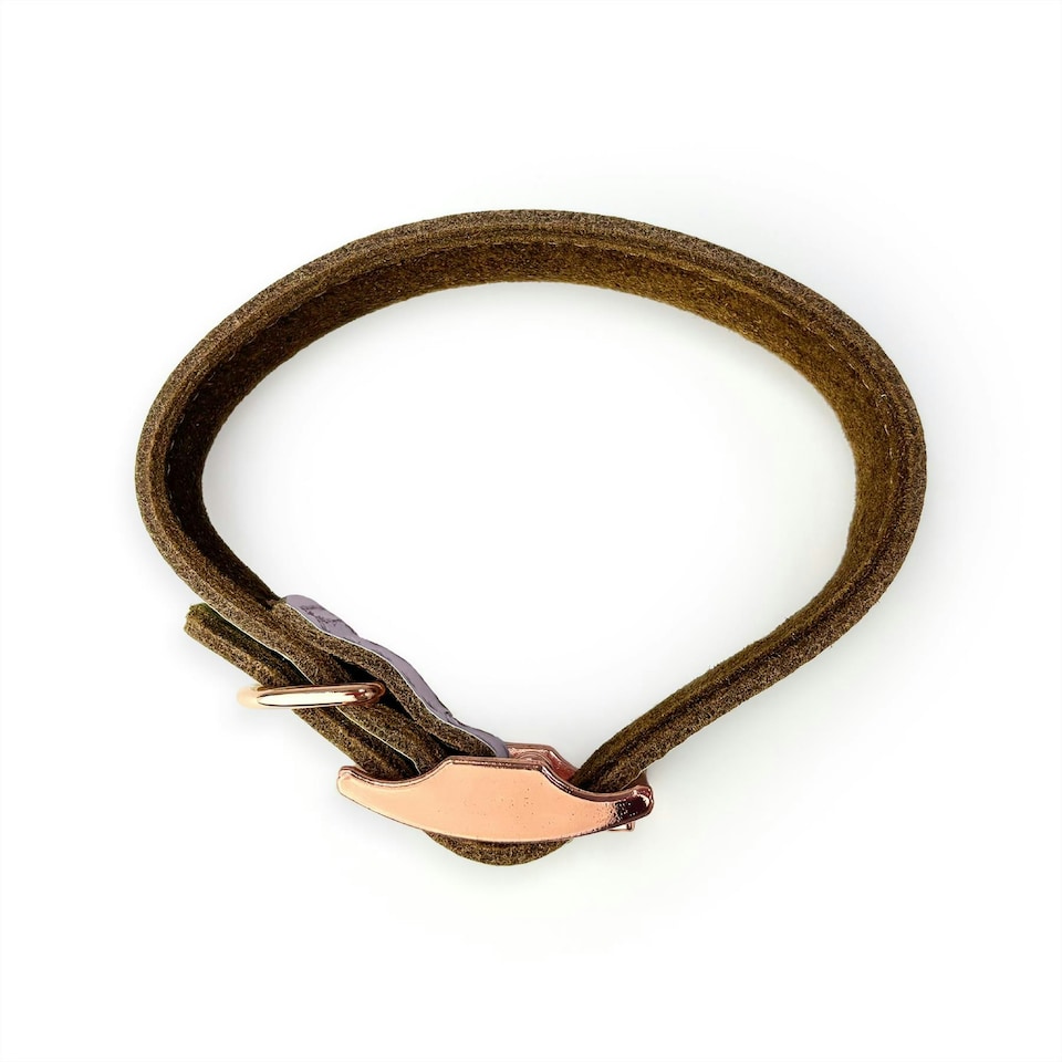 image 1 of Skye & Murphy Luxury Padded Leather Dog Collar | Pink | L