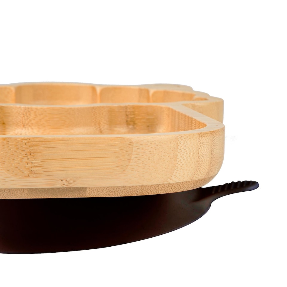 image 1 of Tiny Dining Llama Bamboo Suction Plate - Olive Green | Green | Olive Green