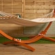 image 5 of 3.10m x 1.2m Palermo Freestanding Garden Hammock with Larch Wood Arc Stand in Cream Brown