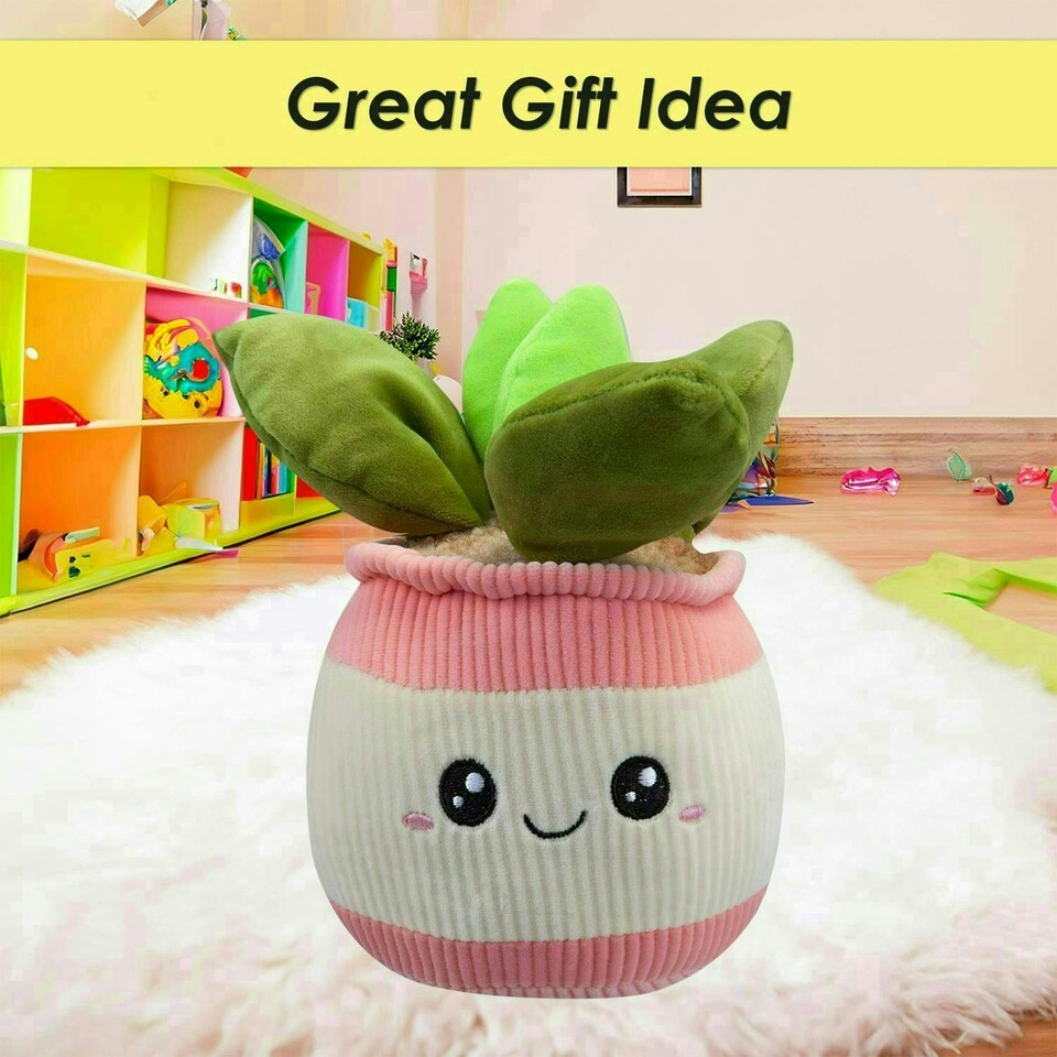 image 1 of Potted Plants Soft Toy Cute Plushie Huggable Cuddly Stuffed Toy Gift 20cm Pink