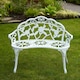 image 6 of Cast Aluminium Garden Bench Metal Frame 2 Seater Patio Chair Outdoor Seating | White
