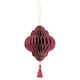 image 1 of Burgundy Honeycomb Lantern with Tassel Hanging Paper Bauble Decoration 15cm
