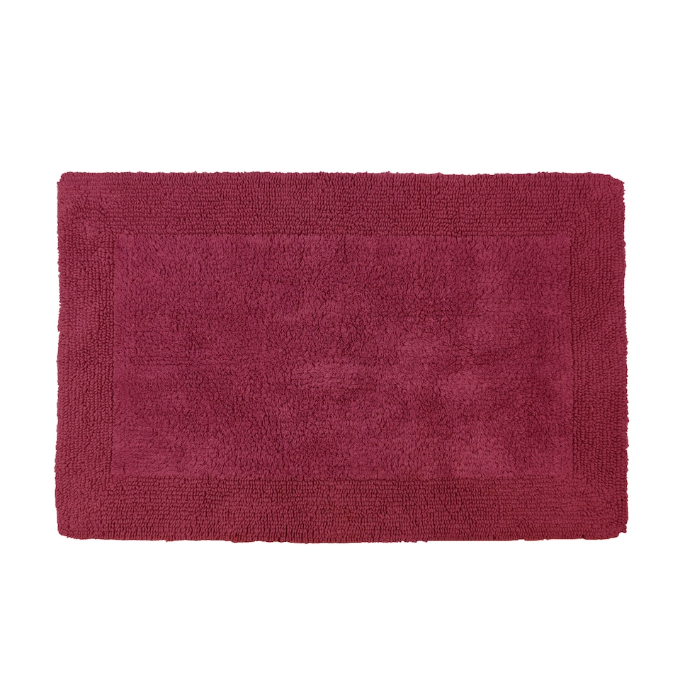 image 1 of Heavyweight Reversible Bath Mat Rug 53 x 85cm - Beetroot