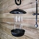 image 4 of Tom Chambers 2 Port Garden Wild Bird Hanging Hammered Steel Black and Silver Seed Feeder