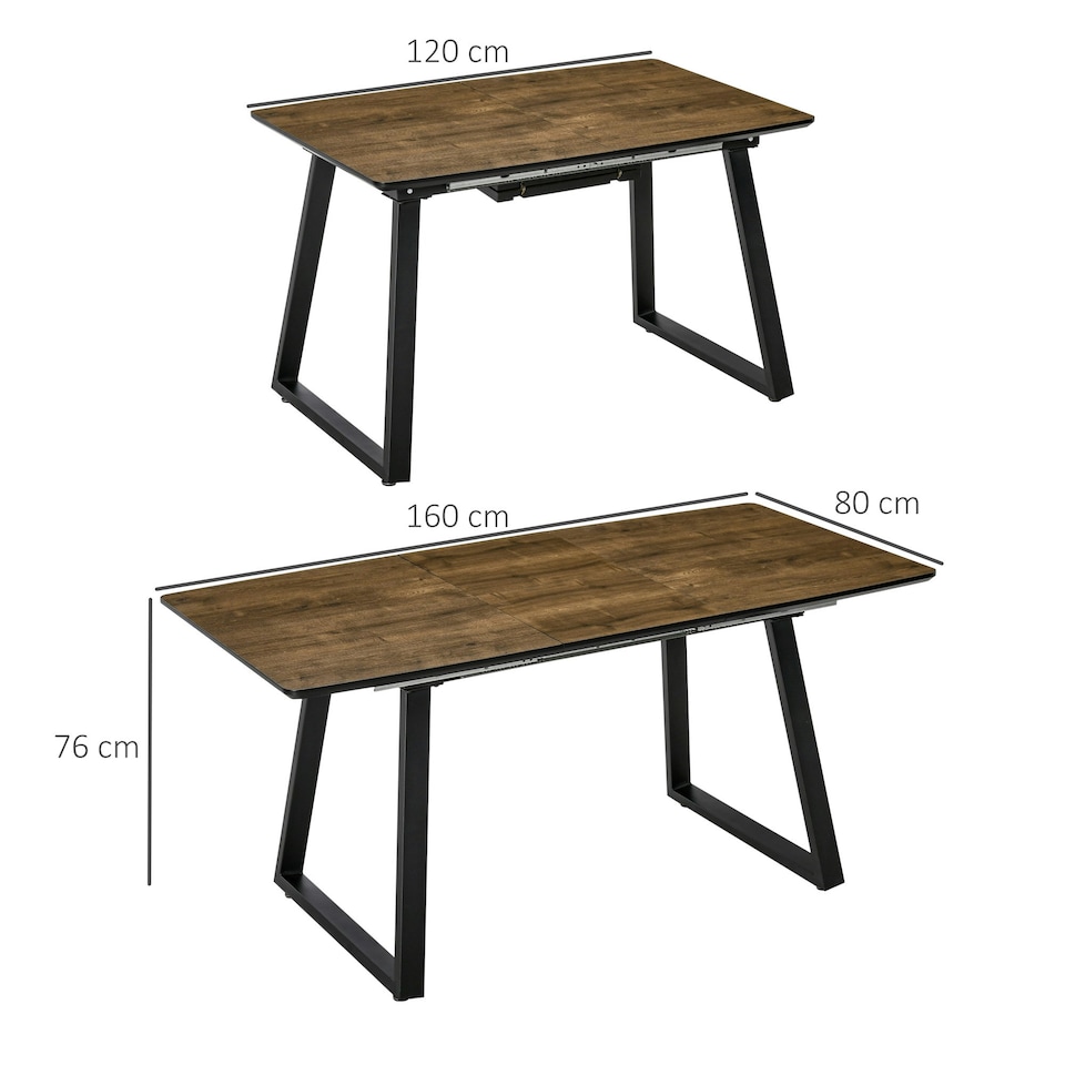 image 1 of HOMCOM Extendable Dining Table Rectangular Wood Effect Tabletop