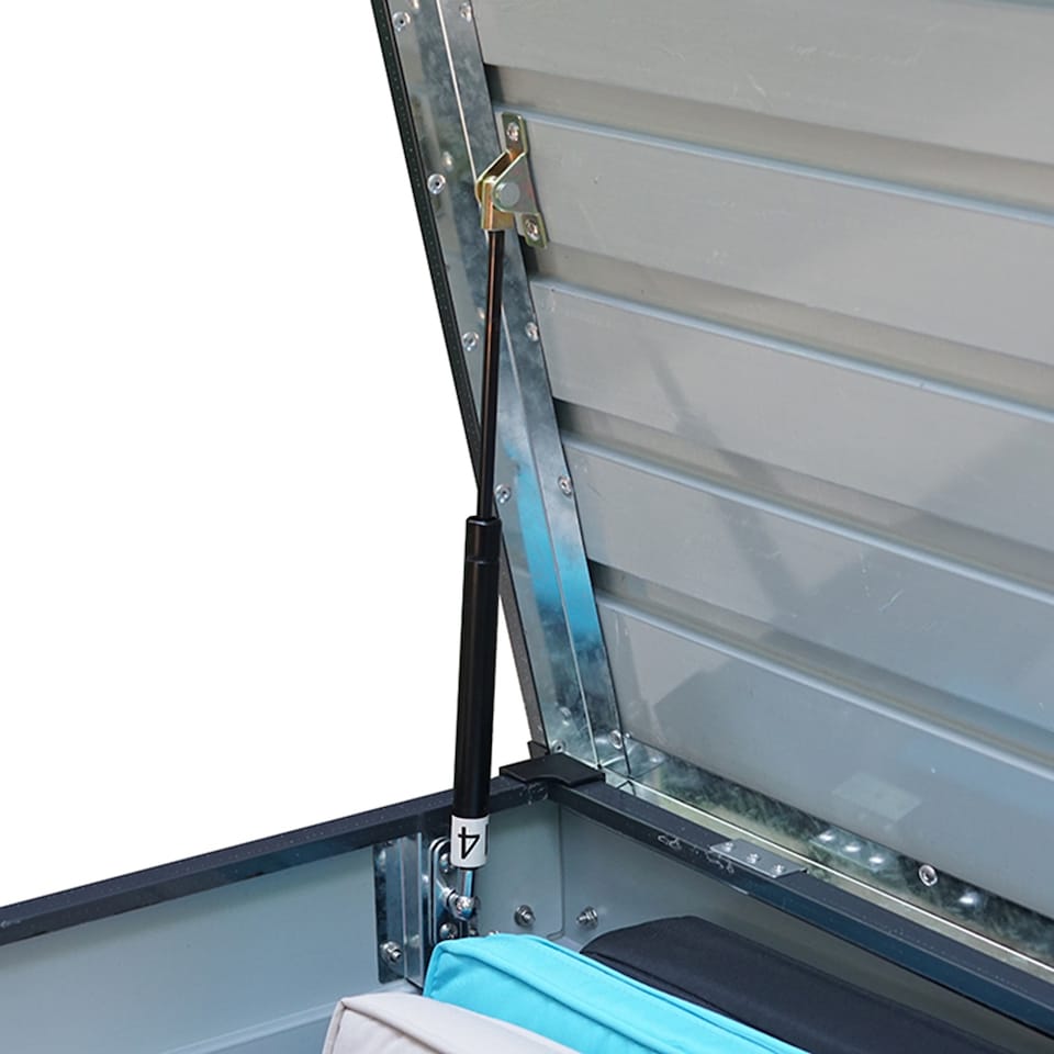 image 1 of Gr8 Garden Dark Grey 420L Metal Storage Box Garden Outdoor Shed Utility Cushion Chest Truck