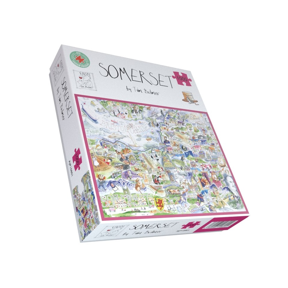 image 1 of Map of Somerset - Tim Bulmer 1000 Piece Jigsaw Puzzle