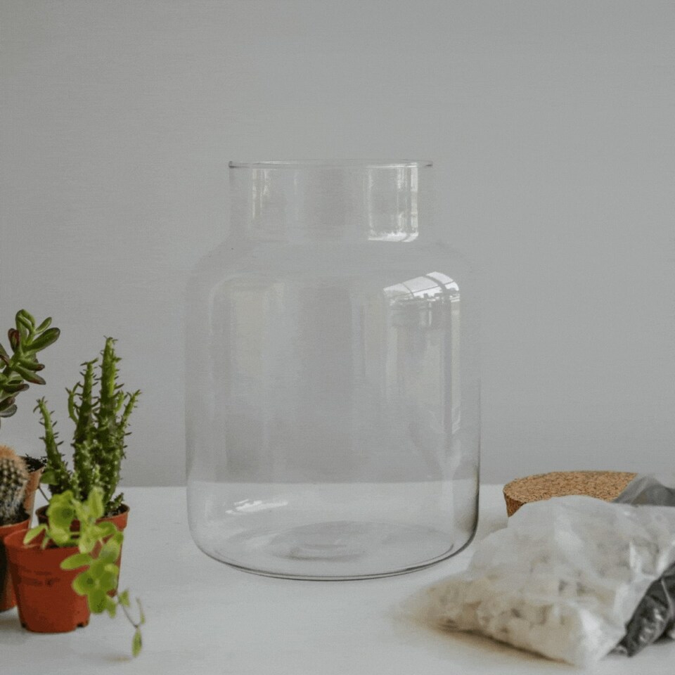 image 1 of Bottle Shape Large Terrarium DIY Kit Clear