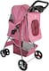 image 8 of Pet Stroller Dog Cat Puppy Pram Pushchair Travel Cart Jogging Buggy Carrier (Pink with Cover)