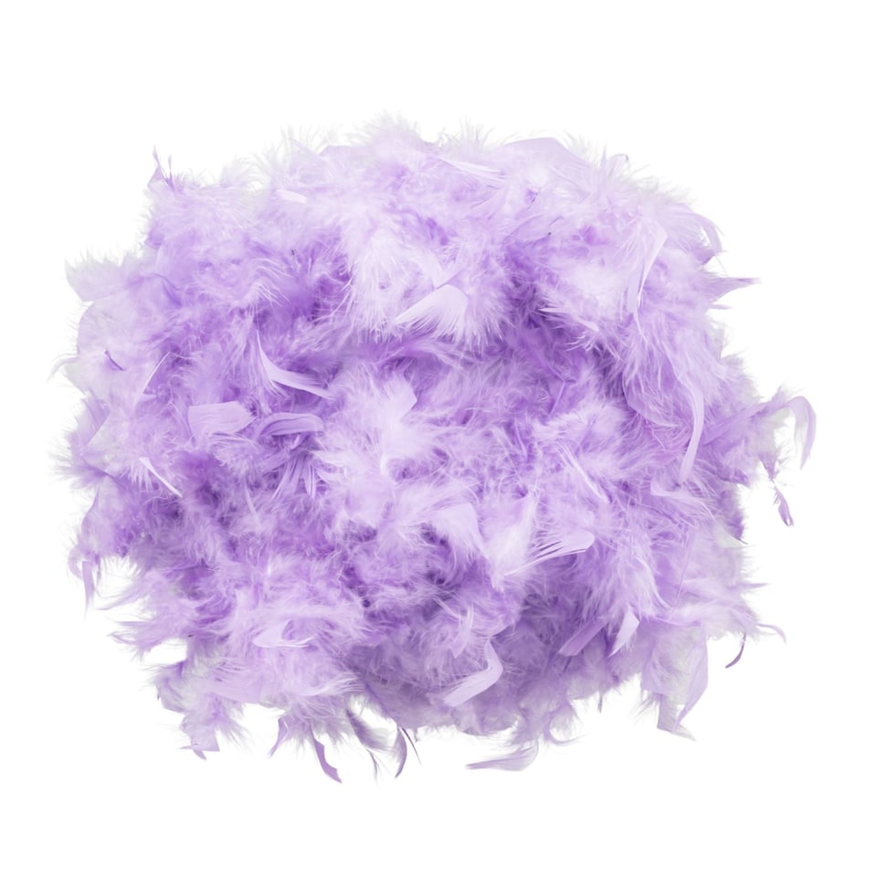 image 1 of Eye-Catching and Modern Small Lilac Feather Decorated Pendant Lighting Shade | Purple | Lilac | 1