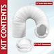 image 2 of SPARES2GO Air Con Vent Hose 6 Metre 5" 5.9" Duct Pipe Extension Threaded Coupler Connector Ring Kit White