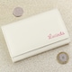 image 2 of Personalised Pink Name Cream Leather Purse Cream