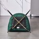 image 6 of Set of 4 Vittorio Velvet Dining Chairs with Black Metal Legs, Quilted Design Modern Accent Chair | Green