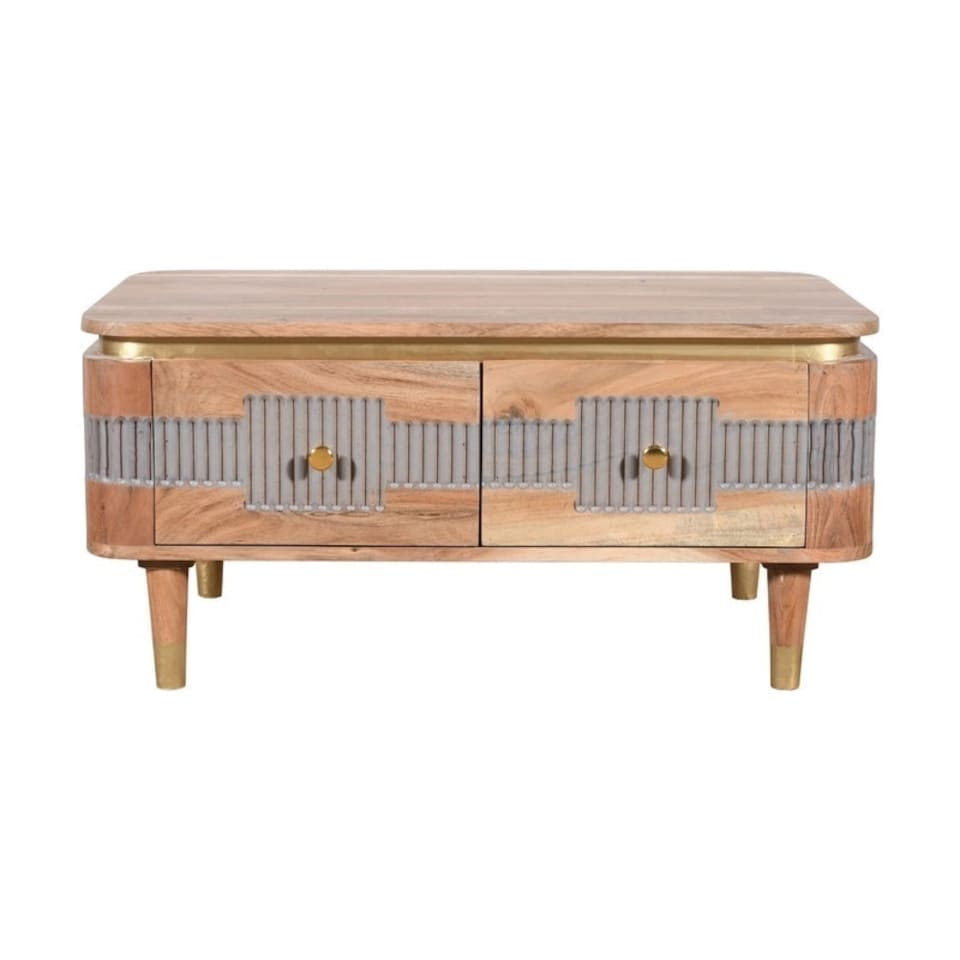 image 1 of Wilton 2 Drawers Coffee Table - Acacia Wood - L50 x W85 x H40 cm Brown