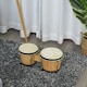image 1 of HOMCOM Wooden Bongo Drum, Percussion Instrument, Drums, Tuning Wrench For Adults Beginners