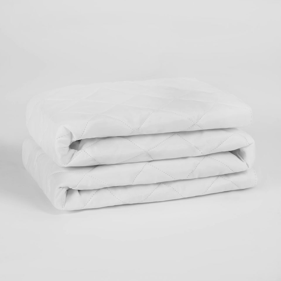 image 1 of OHS Pinsonic Soft Touch Anti-Allergy Mattress Topper Protector, Super King - White